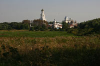 Вдалеке -  Юрьев монастырь
