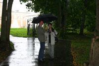 Под зонтами: я с Серегой